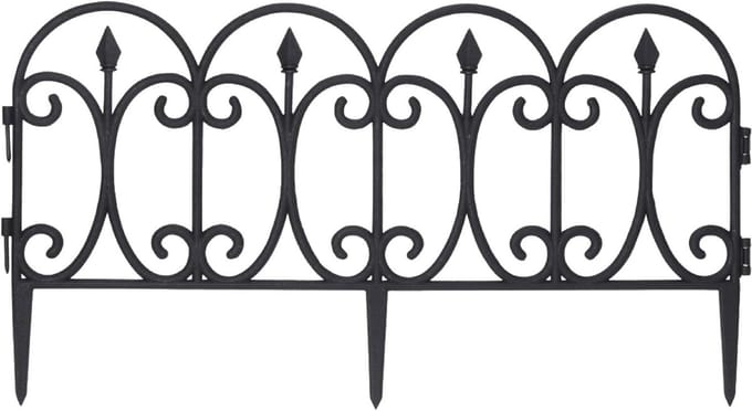 Bloembedranding Set - Tuinranden - Tuin Ordenen - Decoratief Antiek Design - Set van 4 - Antraciet