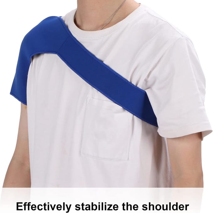 Schoudersteun - Compressiemanchet - Pijnverlichting - Individuele pasvorm - 41 cm - Blauw