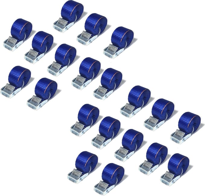 Spanband 200cm, 2,5mm met klemgesp 20 pack