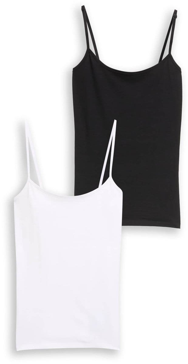 Tom Tailor Denim - Basic top in een set van 2 - Maat L - deep black