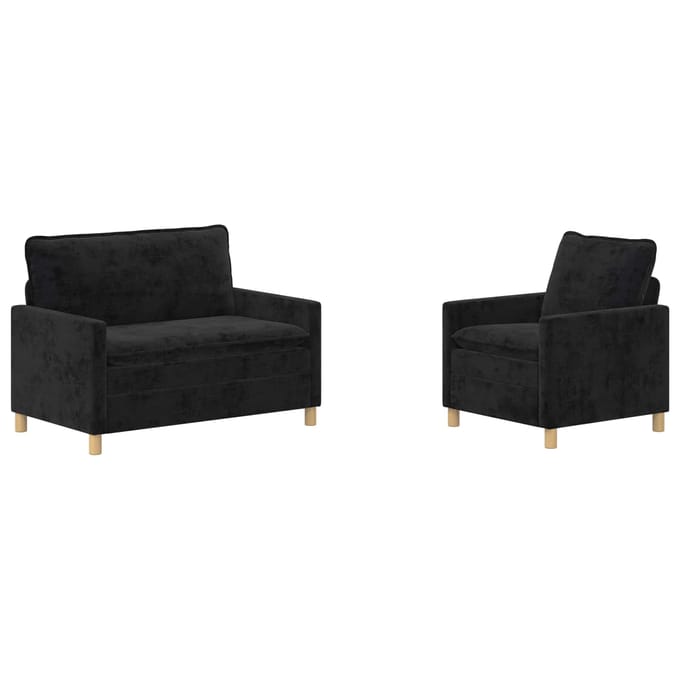 vidaXL - Bankstel - 2 - st - Zwart - Polyester