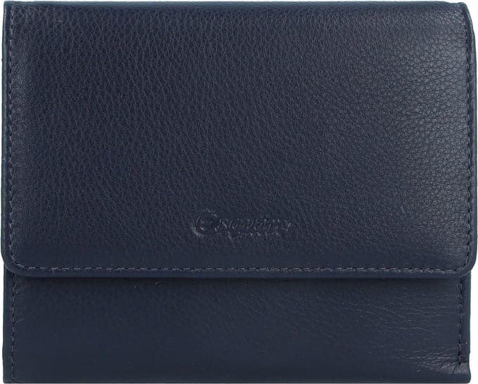 Esquire Viktoria Portemonnee RFID Leer 12 cm - Dames - Horizontaal - navy
