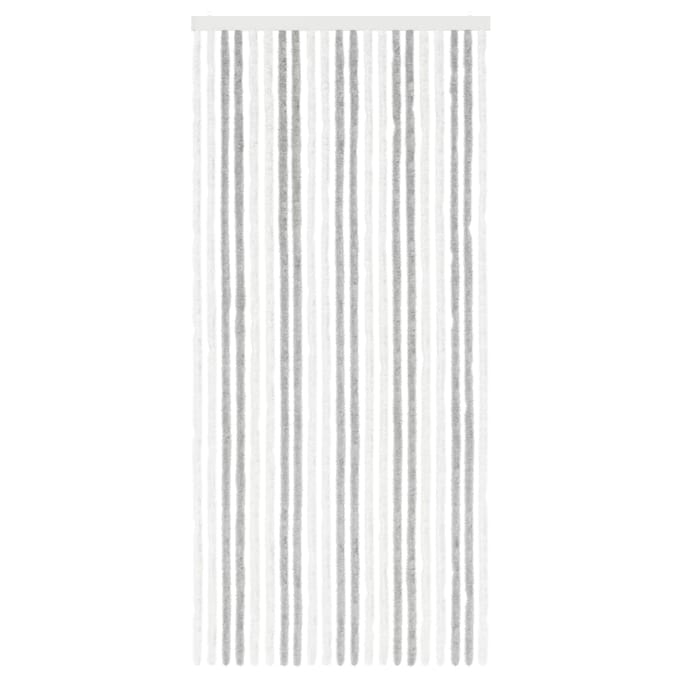 vidaXL - Insecten - Gordijn - Chenille - Lichtgrijs - en - wit - 90 - x - 200 - cm - 100% - PP