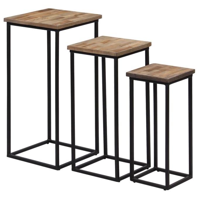 vidaXL - Plantentafelset - gerecycled - teakhout - 3-delig