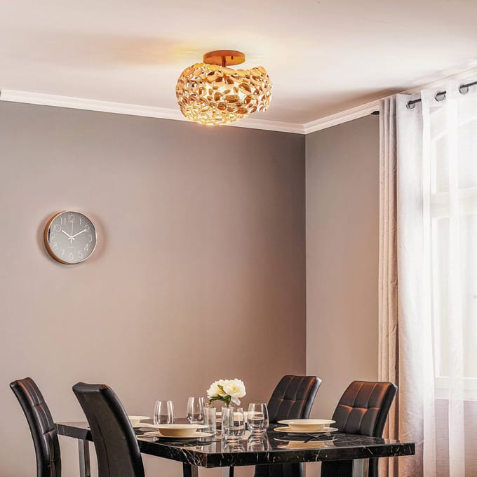 Schuller Valencia Narisa LED plafondlamp, Ø 46 cm, roségoud