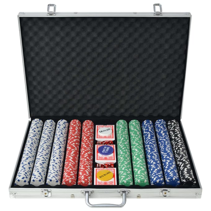 Poker Set met 1000 Chips in Aluminium Koffer