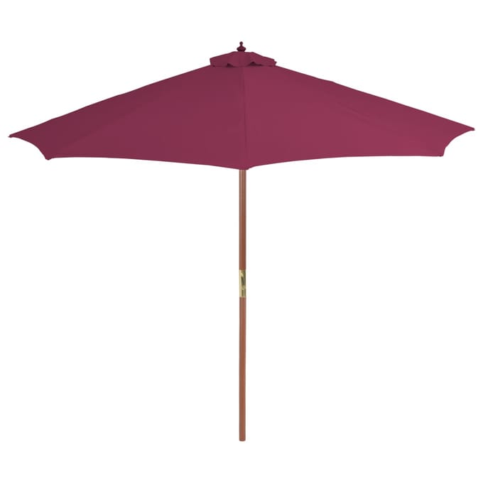 vidaXL - Parasol - met - houten - paal - 300 - cm - bordeauxrood