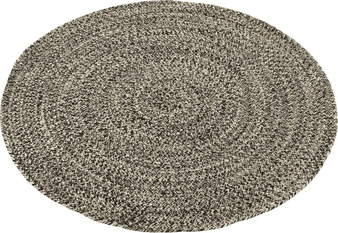 J-Line tapijt Miami Outdoor - polyester - zwart/wit - small
