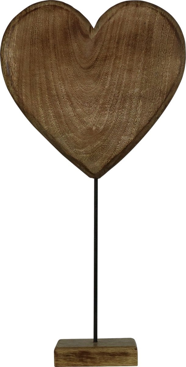 staand hart mango hout h27 d12x12cm
