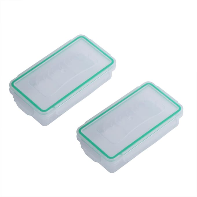 2 Stuks Slijtvaste Harde Plastic Behuizing Waterdichte 18650 Batterijhouder Opbergdoos white