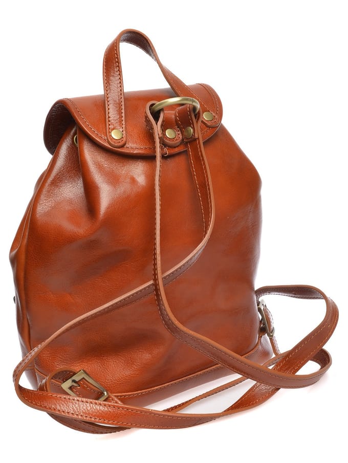 Anna Luchini Brown Rundleer Tas