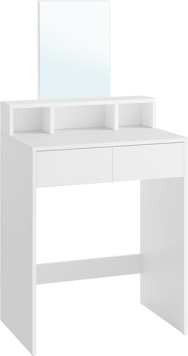 VASAGLE - Kaptafel - Kaptafel met Grote Spiegel - 2 Lades - 3 Open Vakken - Modern Ontwerp