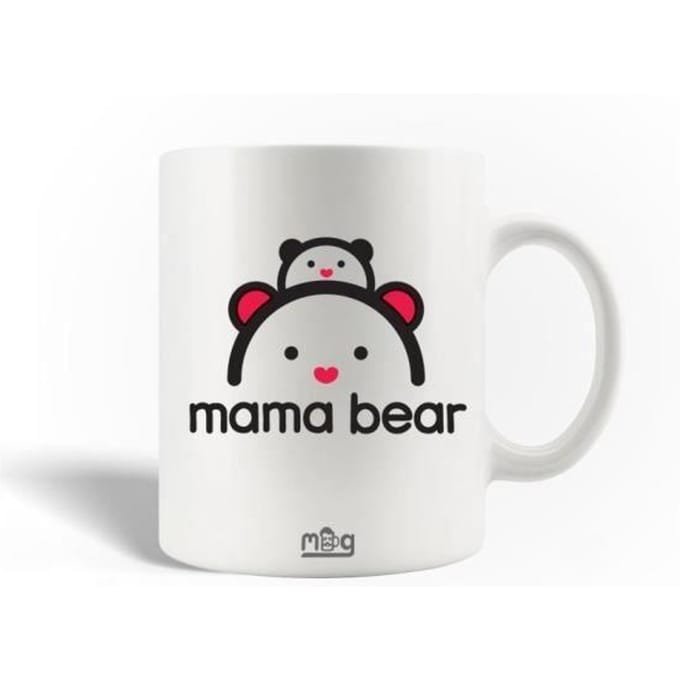 Mug en Céramique - MANIACASE - Mama bear Logo - 30cl - Blanc - Compatible lave-vaisselle