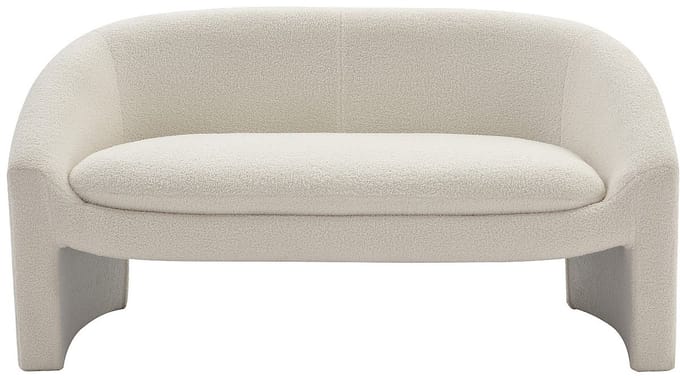 Vente-unique Zitbank 2 personen in wit bouclé OSSANA