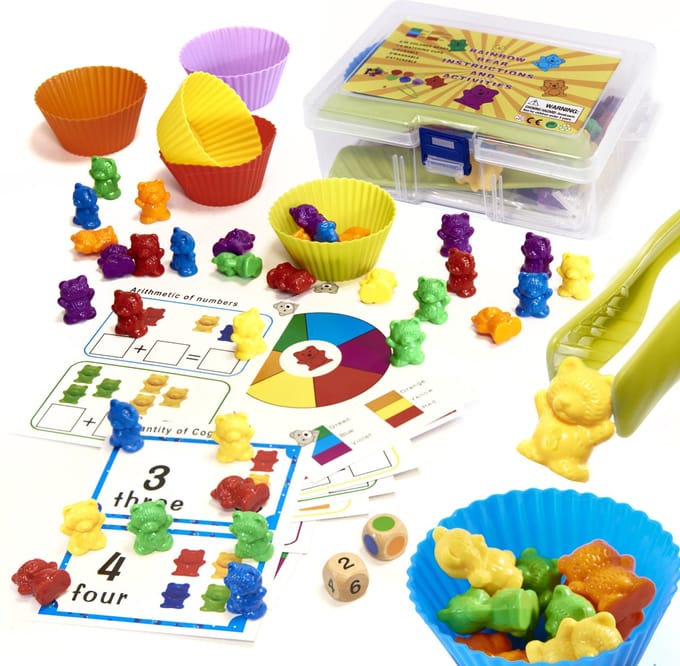 Educatieve beren leren Montessori 44el tellen. - UNI