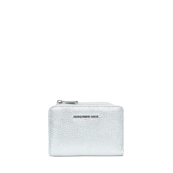 MANDARINA DUCK Leren portemonnee Mellow Metal Wallet Silver zilverkleurig