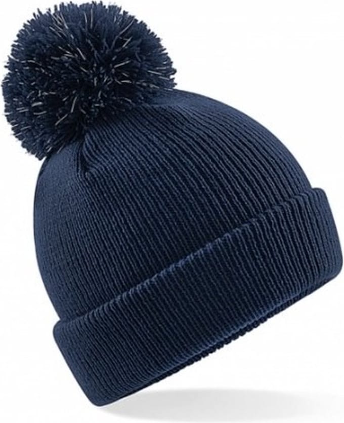 Beechfield Wintermuts - kinderen - navy - muts met pompom - jongens en meisjes - gebreid