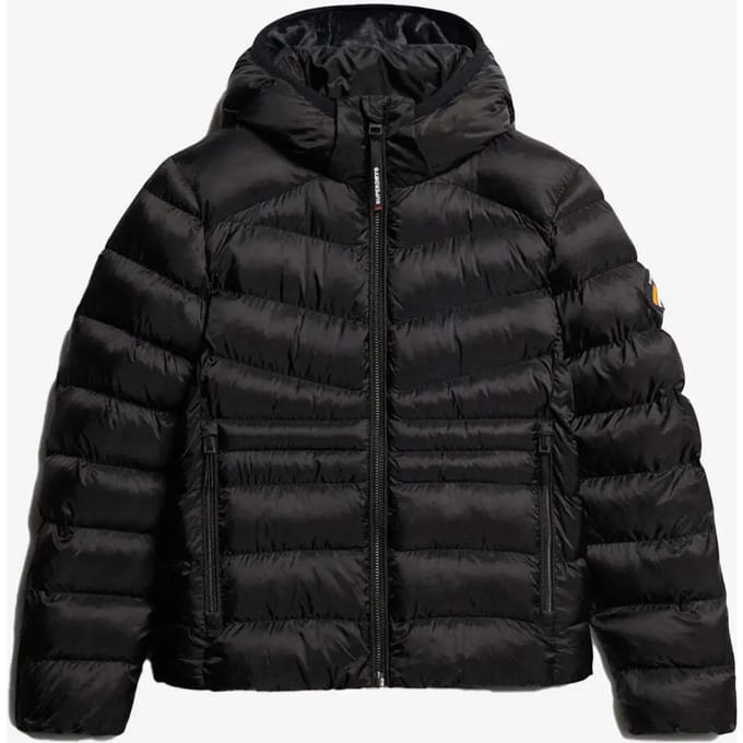Superdry Gewatteerde Fuji-jas met Capuchon Zwart Grootte: 40