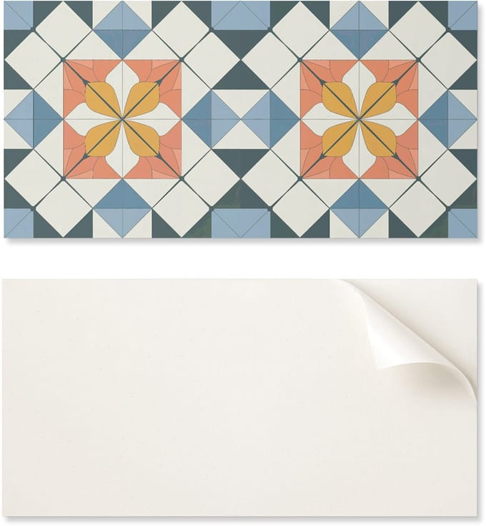 Decoratief paneel met afbeelding, 100x50 cm, geometrisch bloemenpatroon