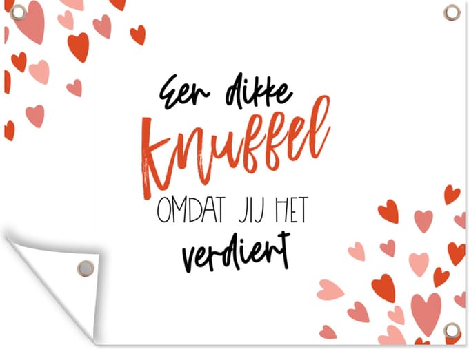 Tuin decoratie Beterschap - Quote - Knuffel - 40x30 cm - Tuindoek