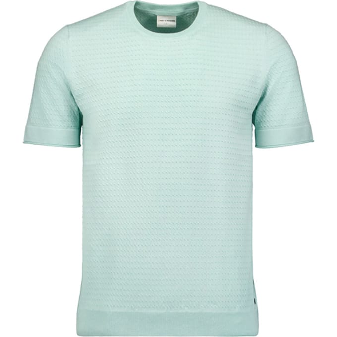 No Excess Pullover Short Sleeve Crewneck Solid Jacquard Mint Maat: XXL | Sweaters Outlet | Heren | Blauw