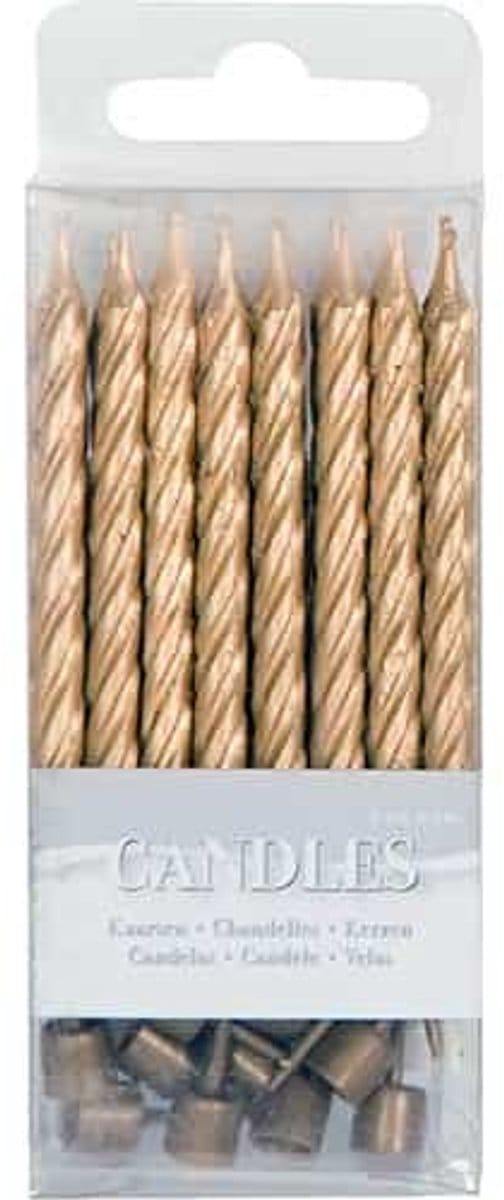 Folat - Taart kaarsjes goud 6 cm (16 stuks)