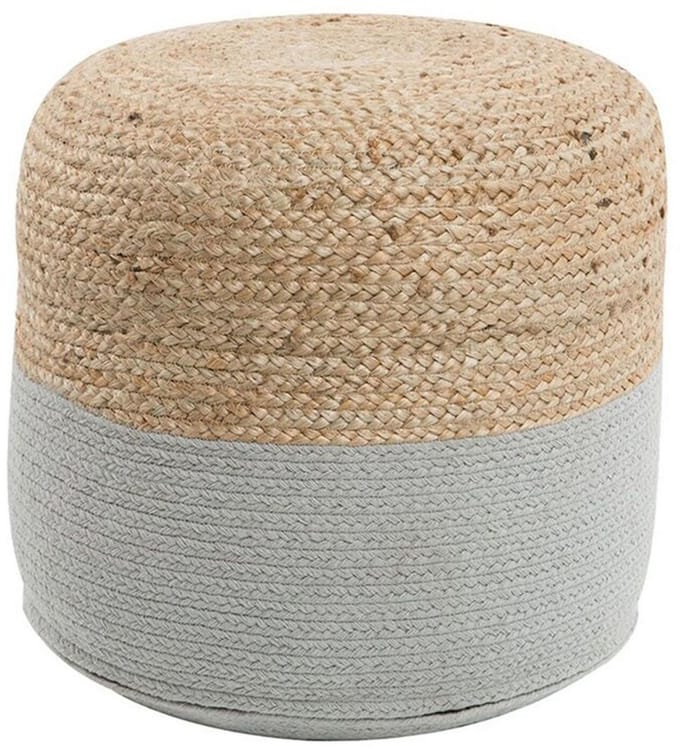 DALAMA - Poef - Lichtgrijs - 46 cm - Katoen