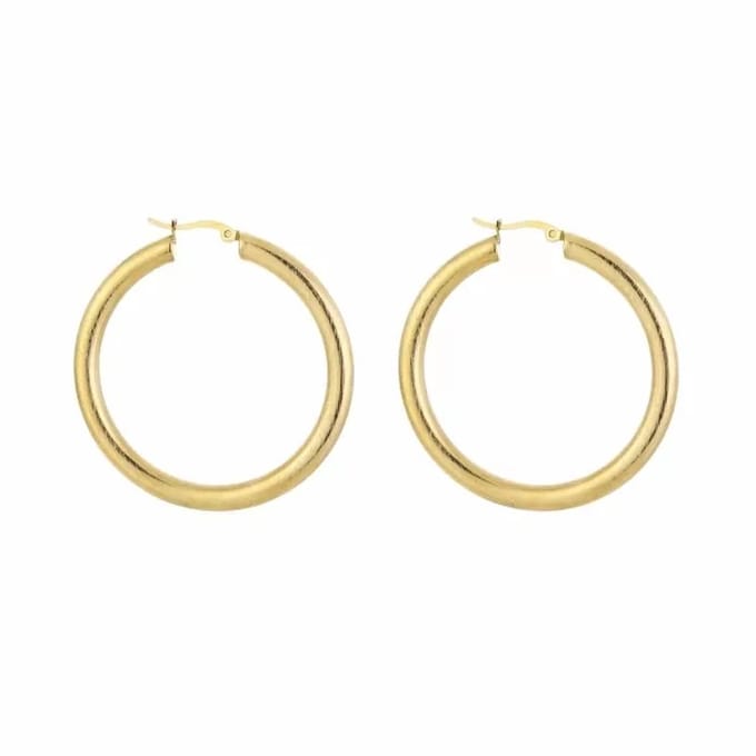 Bijoutheek Oorringen Hoop Mat Geborsteld Goud