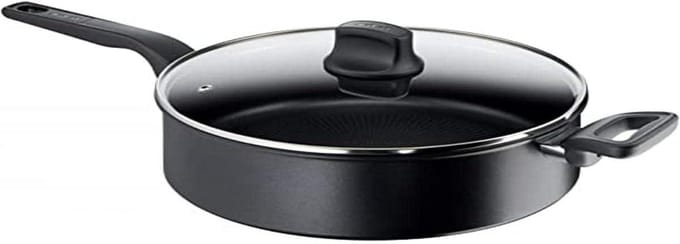 Sautepan met Deksel - Koekenpan - Eten Bereiden - Titanium Coating - 28 cm - Zwart