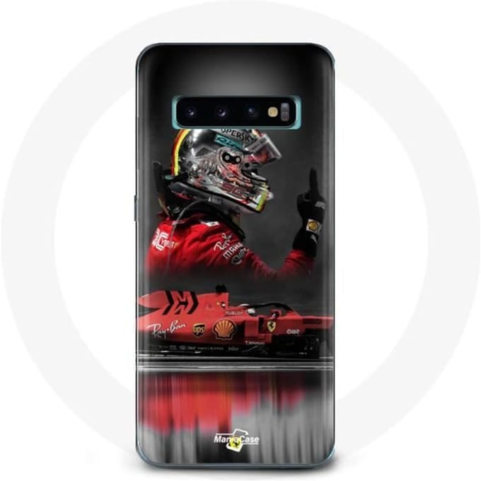 Coque - Formule 1 - Samsung Galaxy S10 - Rouge - Souple - Sebastian Vettel rouge