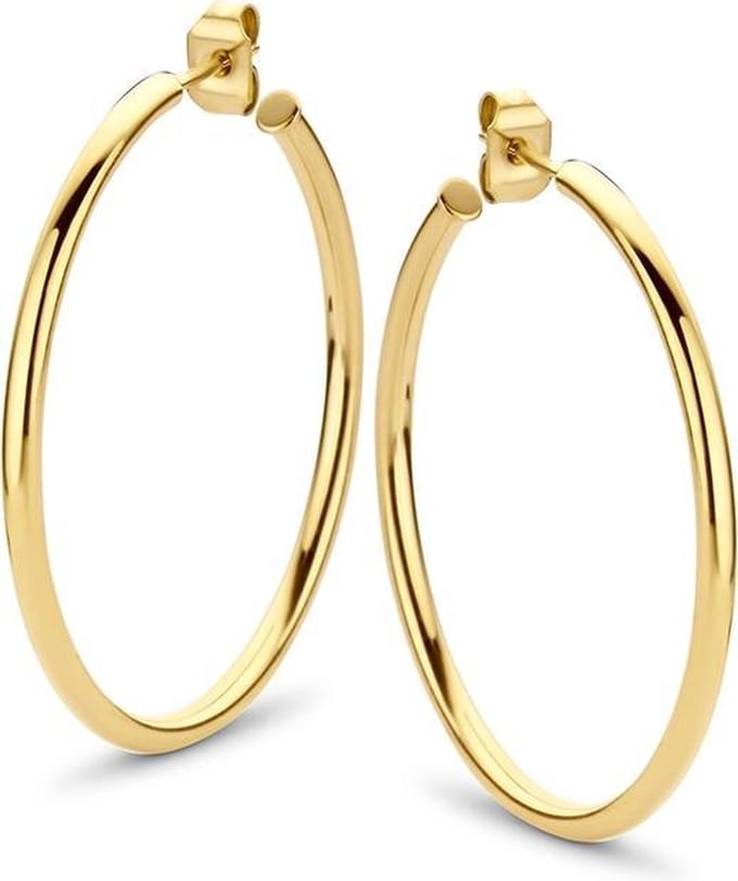 CO88 Collection Elemental 8CE-70061 Stalen Oorringen - Rond 35 mm - Goudkleurig