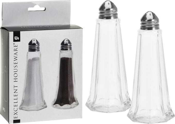 Peper en zoutstel glas