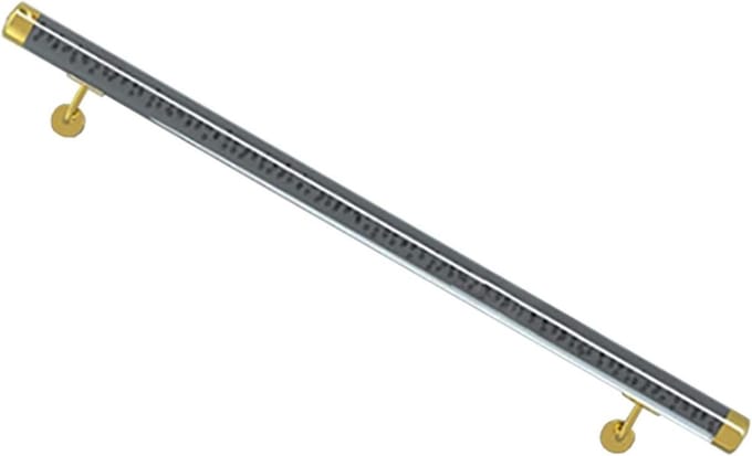 Trapleuning Kit - Veiligheidsreling - Veilig Traplopen - Acryl Kristal - Tot 6 meter - Goud