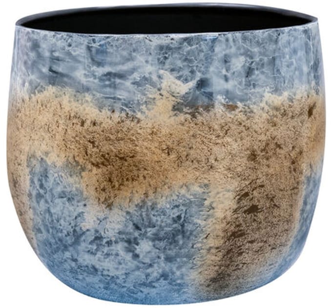 Ter Steege - keramiek Bloempot - blauw - D23 x H23 cm - Opening 19,5 cm