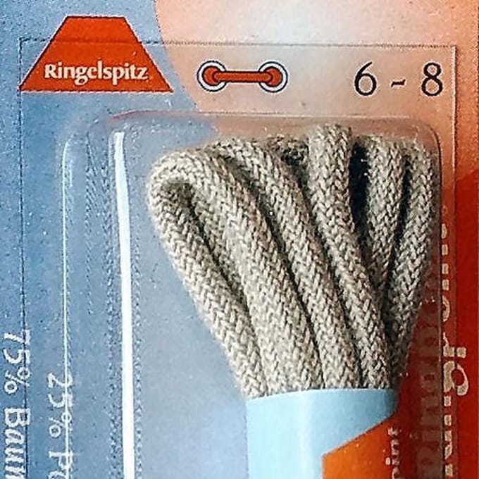 90cm lange dunne ecru gekleurde schoenveters - 1 paar