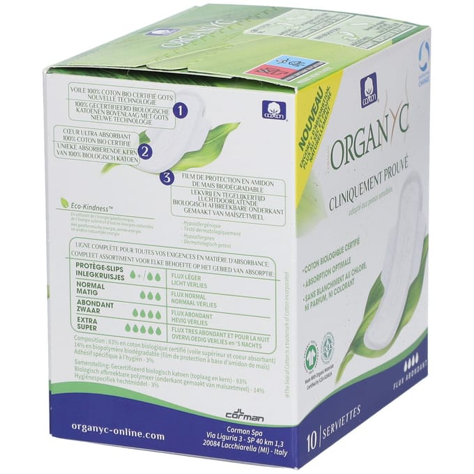 Organyc, Biologische Katoenpads, Zwaar Flonite, 10 Pads beige