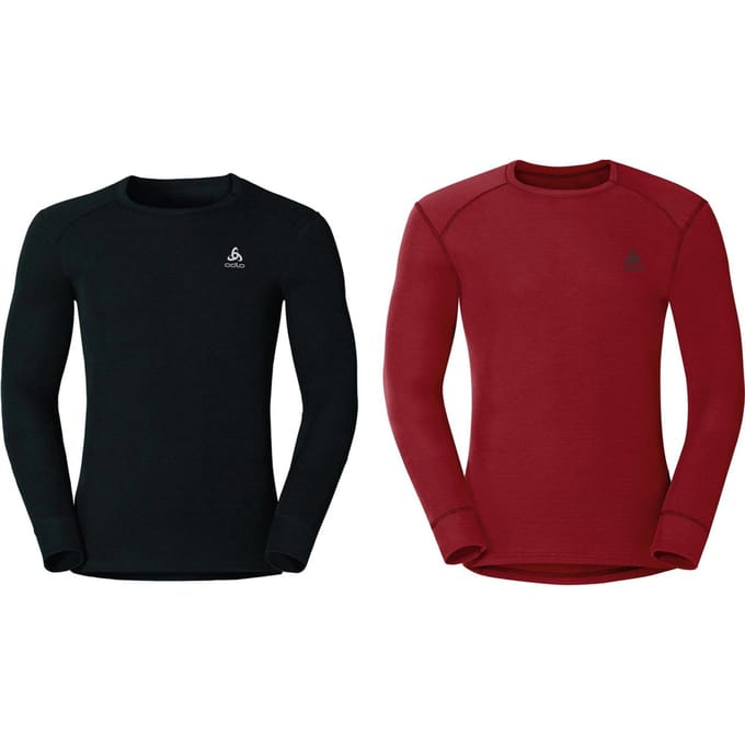 Odlo - Maat L - Shirt L/S Crew Neck Active Warm 2 Pack Heren Thermoshirt - Back/Jester Red