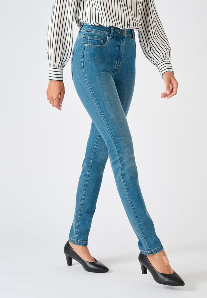 Damart - Jeans slim fit Perfect Fit by Damart - Dames - Blauw - 36