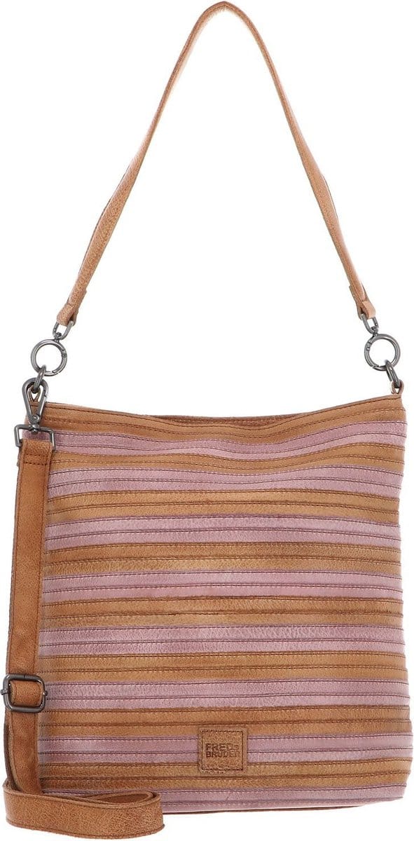 FREDsBRUDER Leren Schoudertas Good Mood Hobo Bag Sand & Rose Lichtbruin