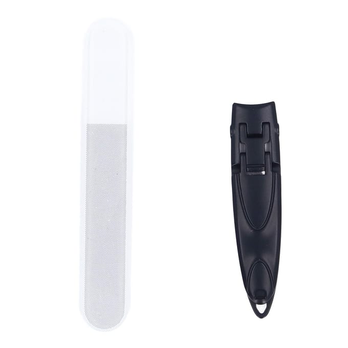 Set Coupe-ongles Kit Professionnel avec Lime Prévient les Éclaboussures Acier Inoxydable Ultra Fin Portable