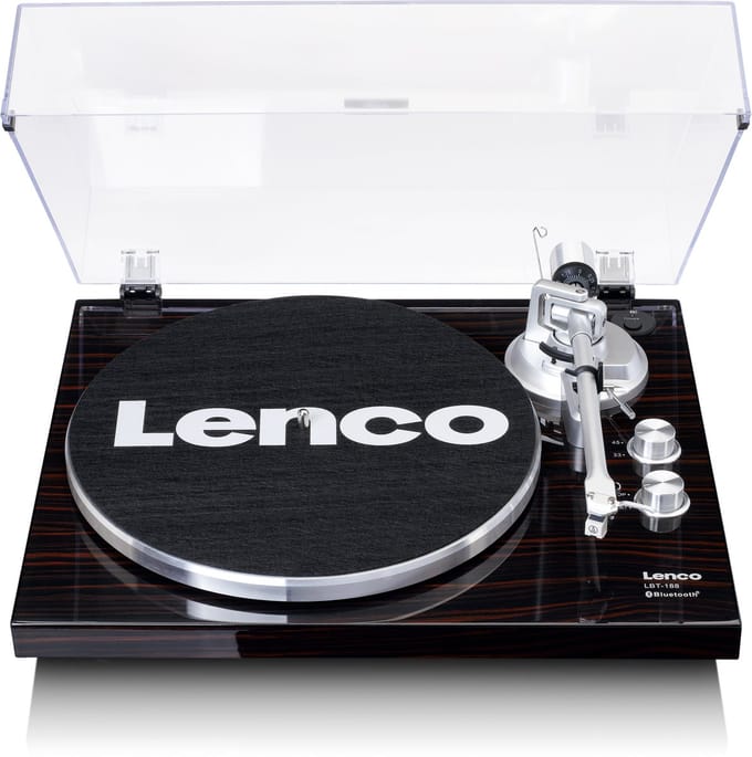 Lenco LBT-188WA - Record Player with Bluetooth® transmission wood - Walnut - Platenspeler Zwart