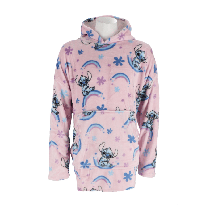 Disney Lilo & Stitch Hoodie Fleece Deken, Rainbow - Volwassen - One Size