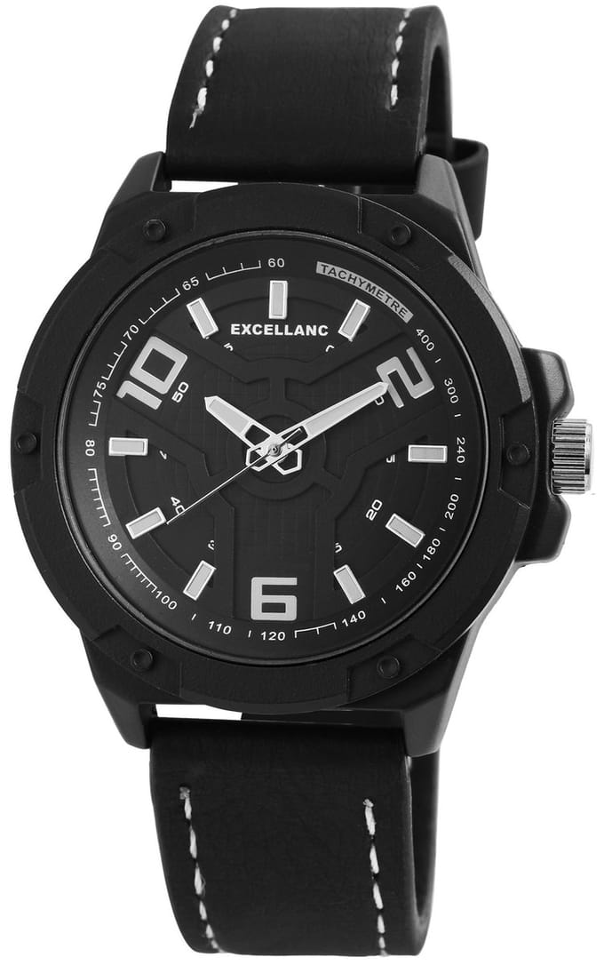 EXCELLANC Herenhorloge kunstleer Mineralglas