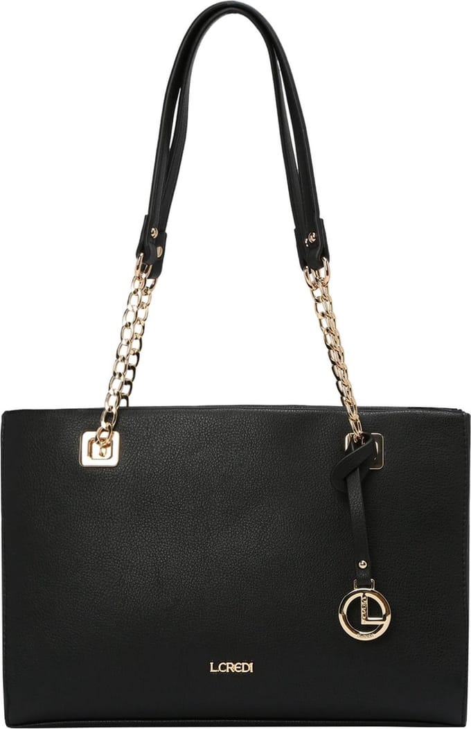 L.CREDI Schoudertas Karin Shopper Black Zwart