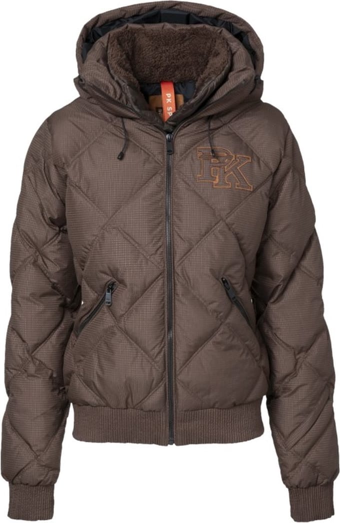 PK International - Jacket - Jas - Winterjas - Wintersport - Napolo - Java - Donkerbruin - Bomber - Afneembare capuchon - M/38