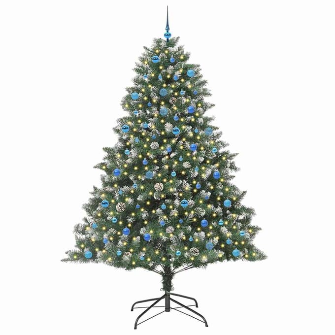 vidaXL - Kunstkerstboom - Groen - 240 - cm - PVC - en - Plastic - en - Staal