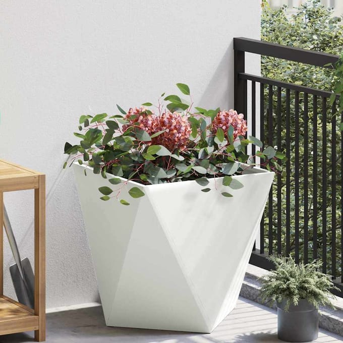 vidaXL Plantenbak Wit 50 x 50 x 50 cm Staal