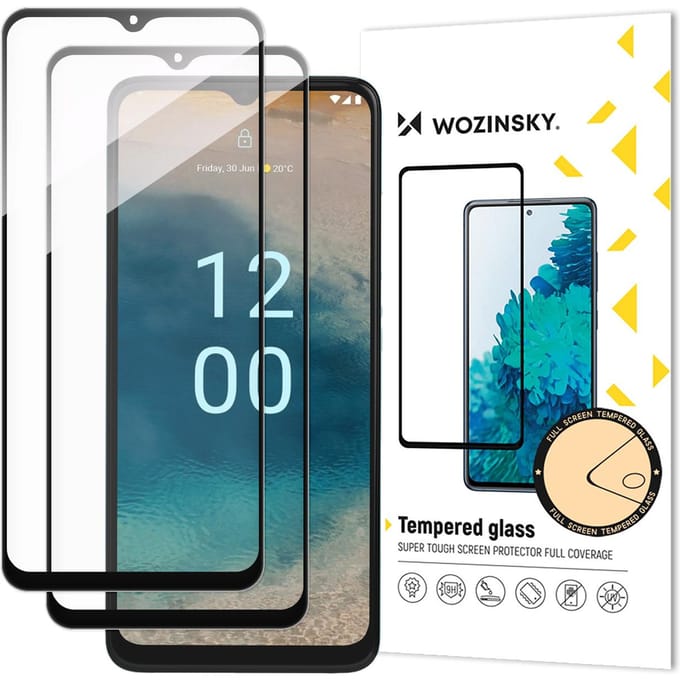 Wozinsky Full Glue Serie - Geharde Glazen Screenprotector - Nokia G22 - 9H Hardheid - Zwarte Rand