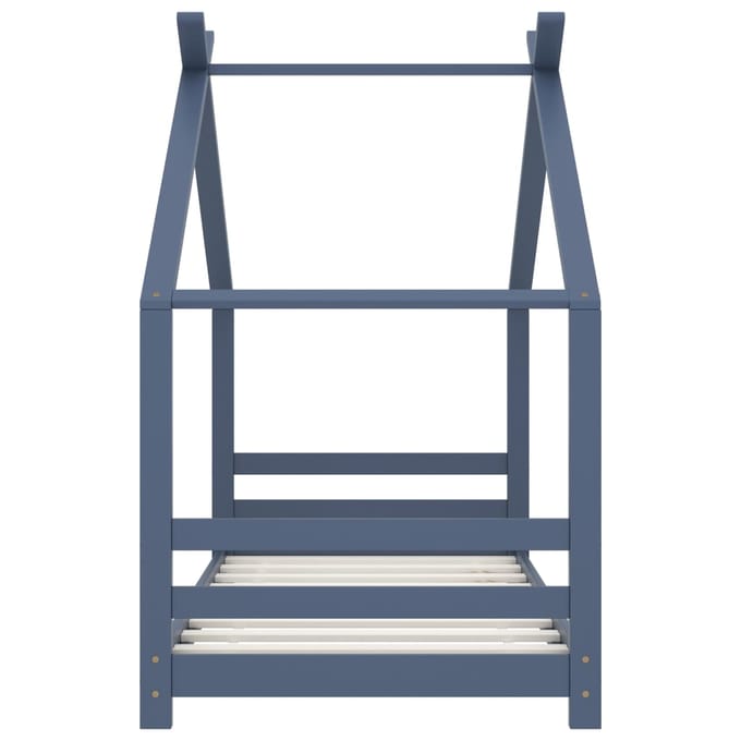 vidaXL - Kinderbedframe - massief - grenenhout - grijs - 80x160 - cm