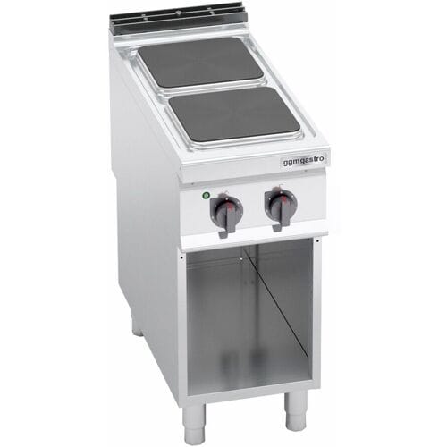 GGM Gastro Elektroherd - 7 kW - 2 Platten Eckig Zilver